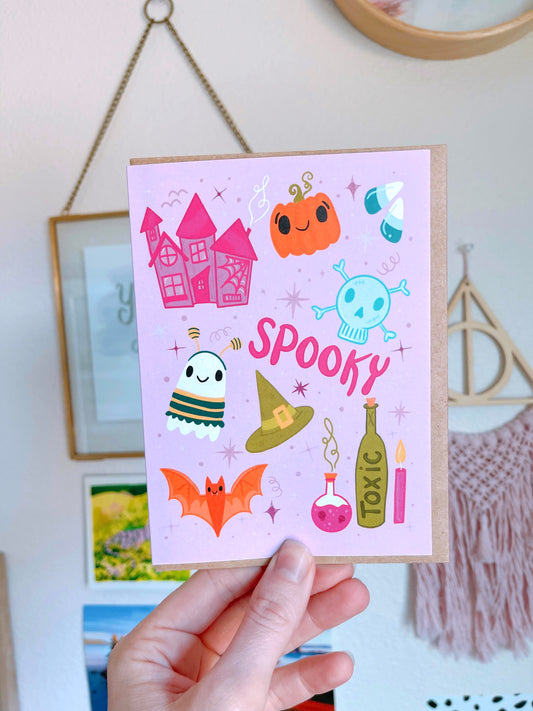 SpookyOoky Halloween Objects Greeting Card