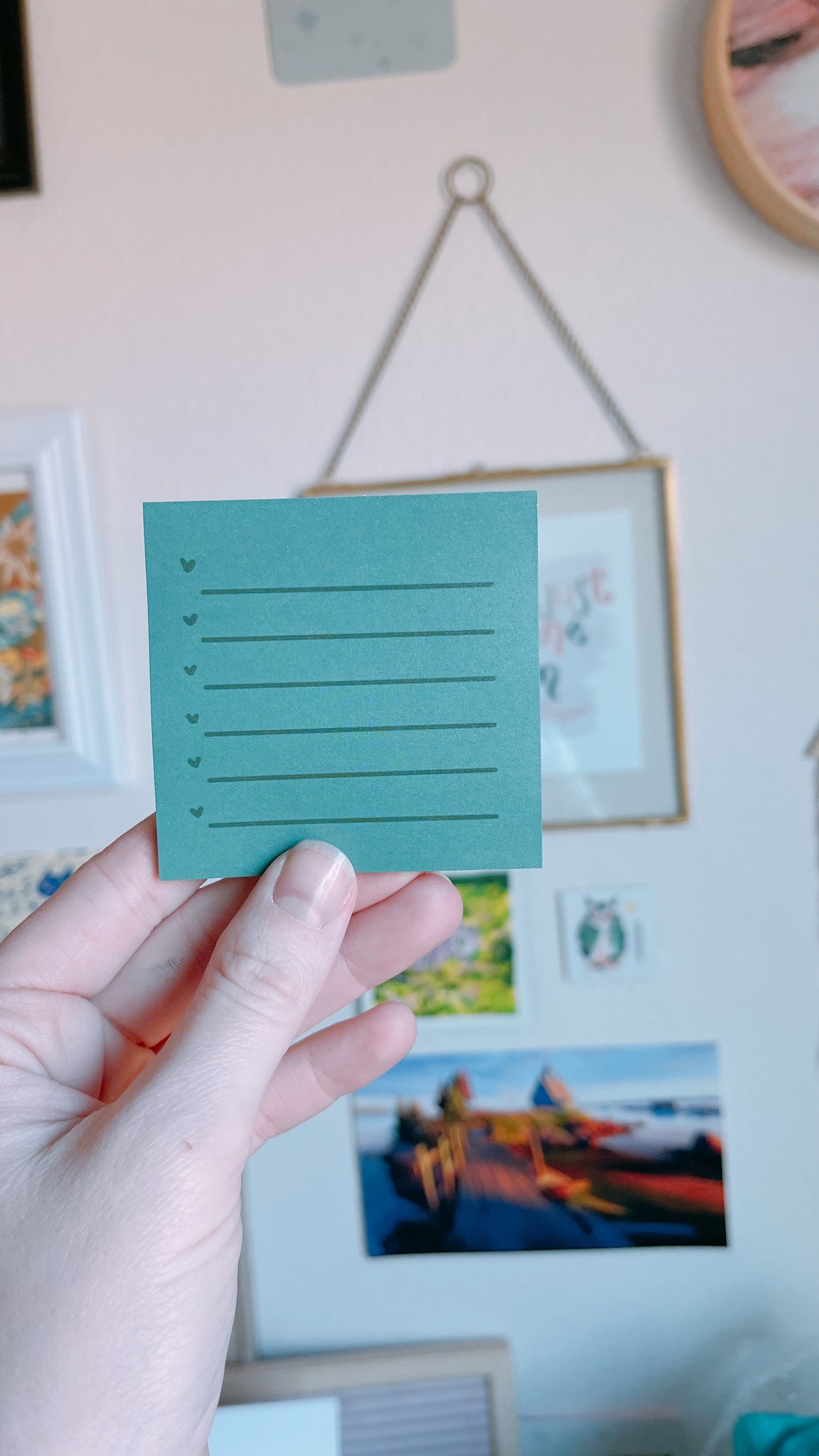 Deep Green Lined Sticky Note (single)