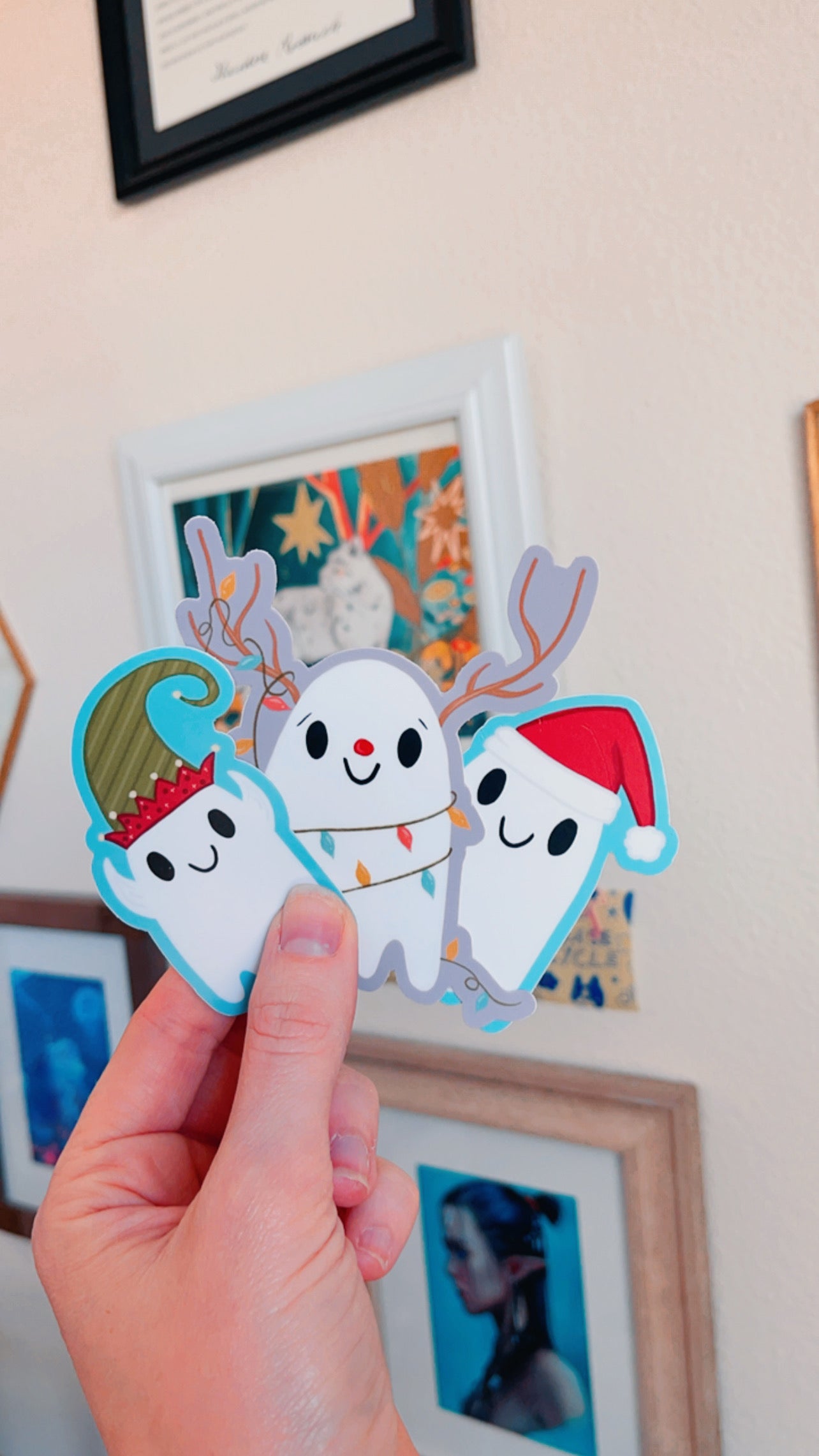 Ghostie Santa Vinyl Sticker