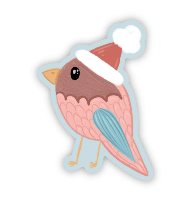 Santa Birdie Vinyl Sticker