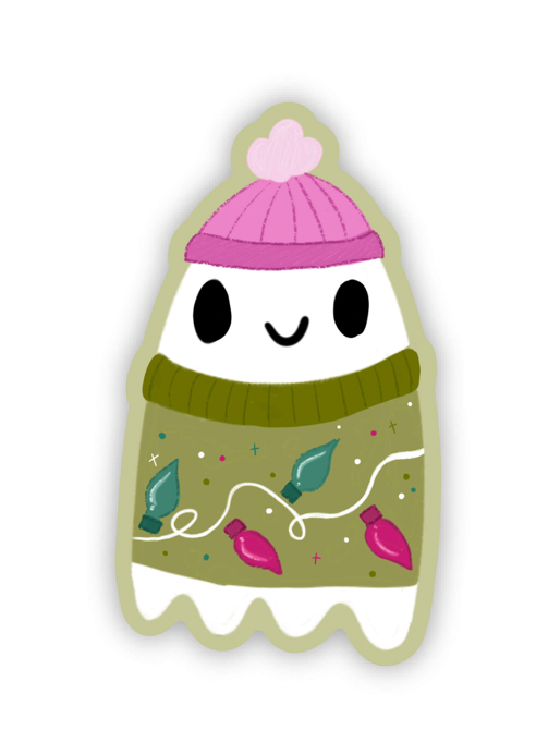 Xmas Sweater Ghostie Vinyl Sticker